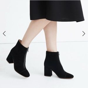 Madewell Amalia True Black Suede Zip Ankle Boot